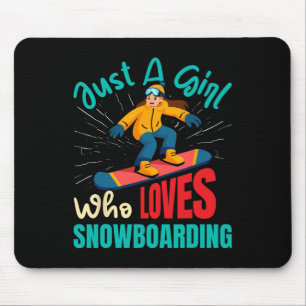Snowboarder is een meisje dat dol is op snowboarde muismat