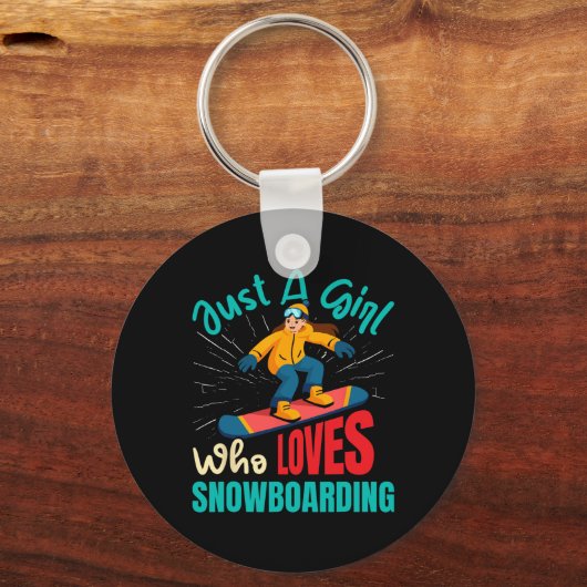 Snowboarder is een meisje dat dol is op snowboarde sleutelhanger (Voorkant)