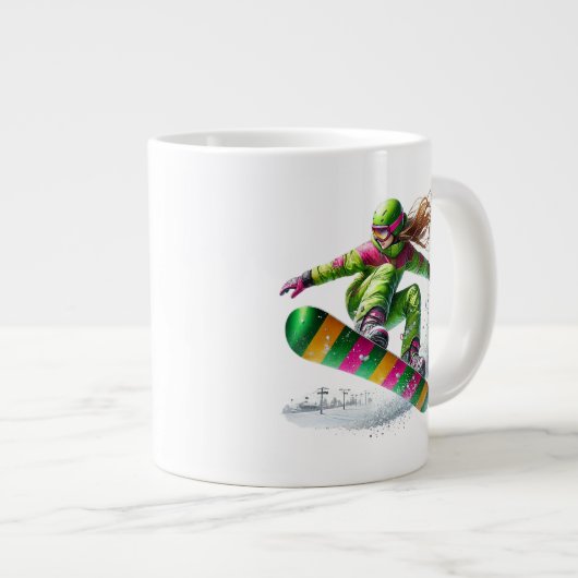 Snowboarder Jumbo Grote Koffiekop (Voorkant rechts)