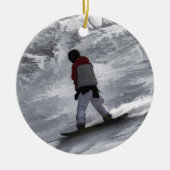Snowboarder "just cruisin" Wintersport Gift Keramisch Ornament (Voorkant)