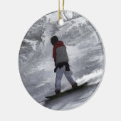 Snowboarder "just cruisin" Wintersport Gift Keramisch Ornament (Links)