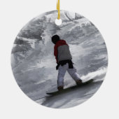Snowboarder "just cruisin" Wintersport Gift Keramisch Ornament (Achterkant)