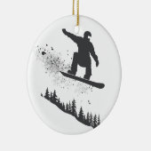 Snowboarder Keramisch Ornament (Rechts)