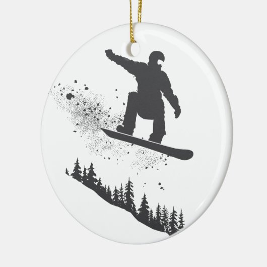 Snowboarder Keramisch Ornament (Links)