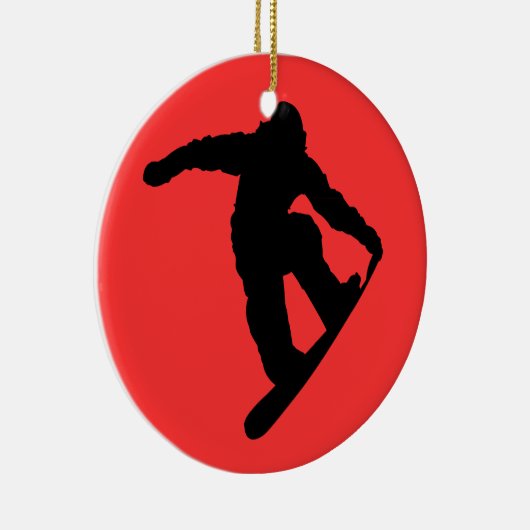 Snowboarder Keramisch Ornament (Rechts)