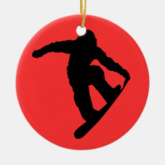 Snowboarder Keramisch Ornament (Voorkant)