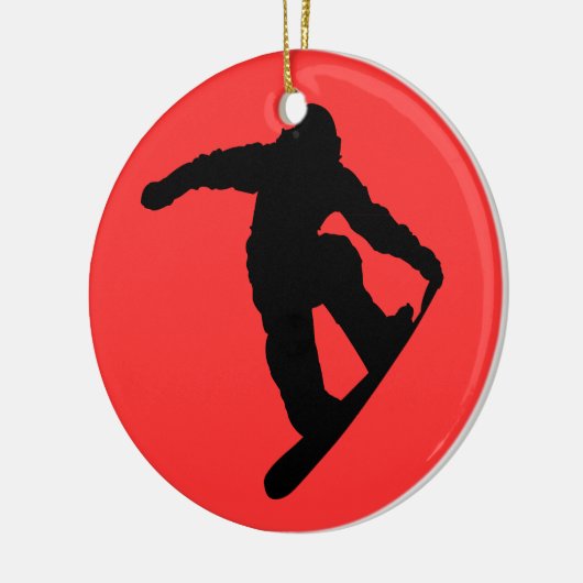 Snowboarder Keramisch Ornament (Links)