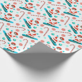 Snowboarder kerstfeestdag cadeautje cadeaupapier (Hoek)