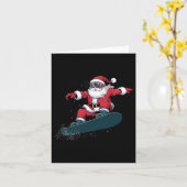 Snowboarder kerstkerstman Snowboard Snowbo Kaart (Gele Bloem)