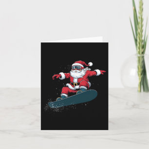 Snowboarder kerstkerstman Snowboard Snowbo Kaart