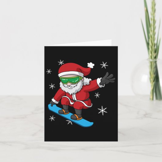 Snowboarder kerstkerstman Snowboard Snowbo Kaart (Voorkant)