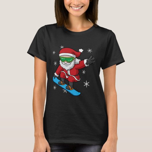 Snowboarder kerstkerstman Snowboard Snowbo T-shirt (Voorkant)