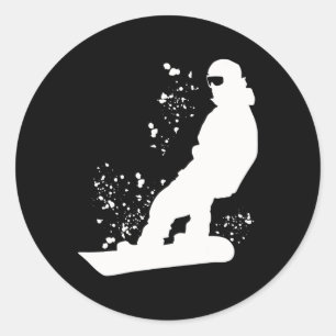 Snowboarder Kleurrijk Snowboard Snowboarden 11 Ronde Sticker
