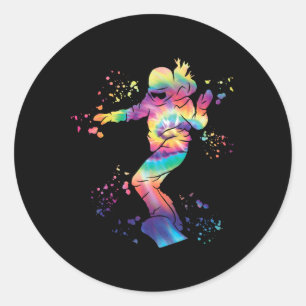 Snowboarder Kleurrijk Snowboard Snowboarden 18 Ronde Sticker