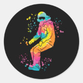 Snowboarder Kleurrijk Snowboard Snowboarden 19 Ronde Sticker (Voorkant)