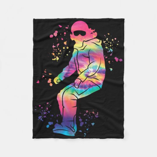 Snowboarder Kleurrijk Snowboard Snowboarden 35 Fleece Deken (Voorkant)