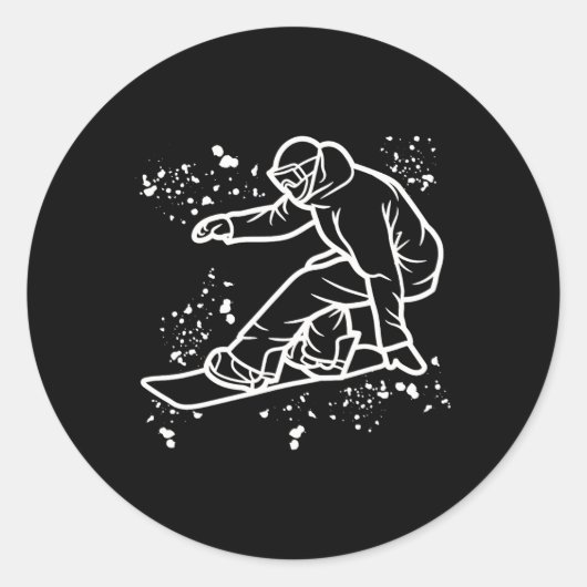 Snowboarder Kleurrijk Snowboard Snowboarden 36 Ronde Sticker (Voorkant)