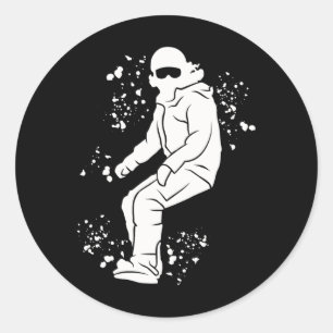 Snowboarder Kleurrijk Snowboard Snowboarden 3 Ronde Sticker