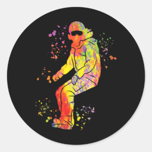 Snowboarder Kleurrijk Snowboard Snowboarden 41 Ronde Sticker