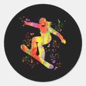 Snowboarder Kleurrijk Snowboard Snowboarden 7 Ronde Sticker (Voorkant)