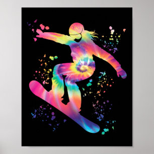 Snowboarder Kleurrijk Snowboard Snowboarden Poster