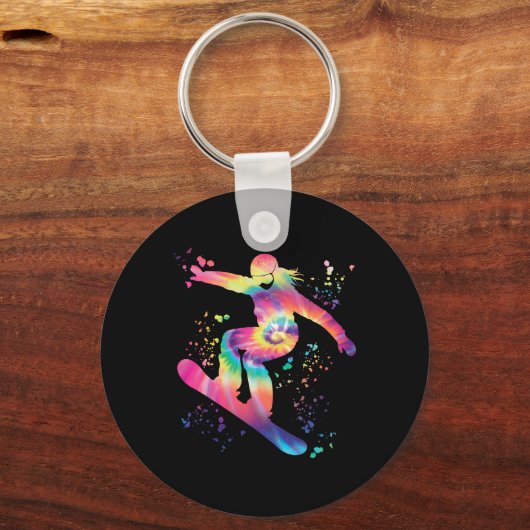 Snowboarder Kleurrijk Snowboard Snowboarden Sleutelhanger (Voorkant)