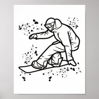 Snowboarder Kleurrijke Snowboard Snowboarden &# Poster