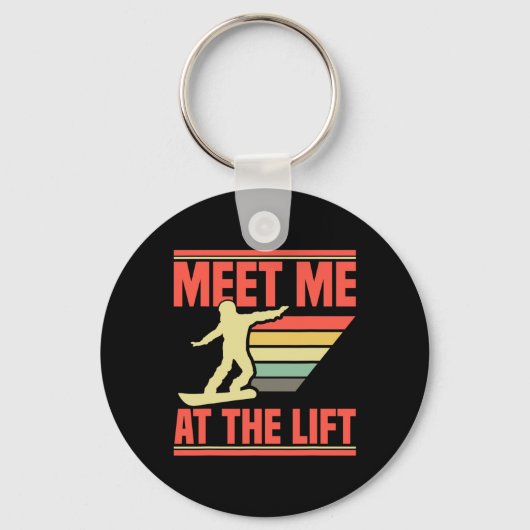 Snowboarder levert skipiste Gear Vacation Snowb Sleutelhanger (Voorkant)