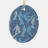 Snowboarder lijnen keramisch ornament (Rechts)