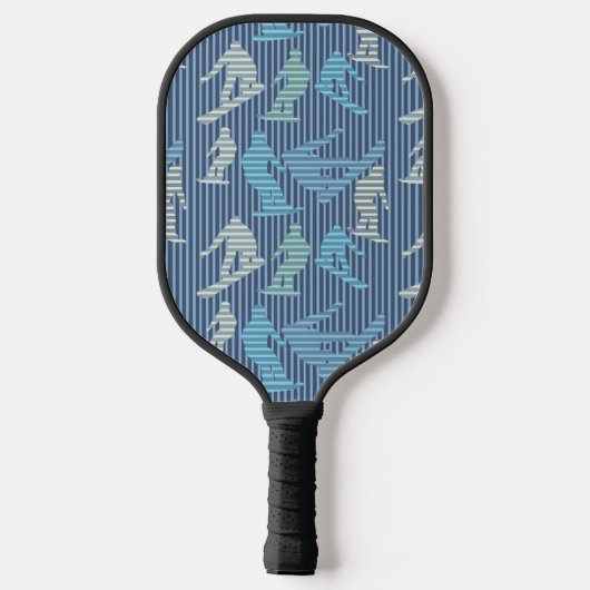 Snowboarder lijnen pickleball paddle (Achterkant)