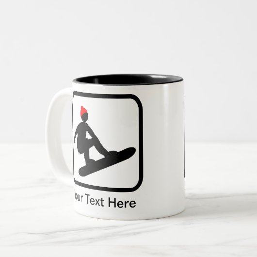  Snowboarder-Logo Tweekleurige Koffiemok (Voorkant links)