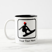  Snowboarder-Logo Tweekleurige Koffiemok (Links)