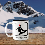  Snowboarder-Logo Tweekleurige Koffiemok