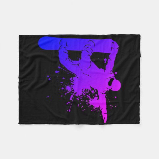 Snowboarder Mannen Snowboarding Wintersport Fleece Deken (Voorkant (Horizontaal))