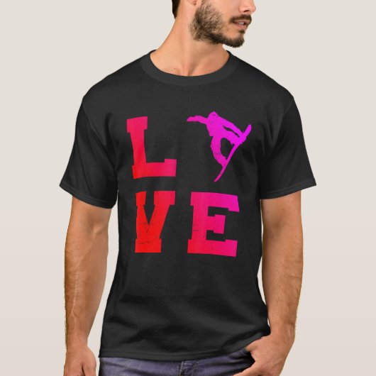 Snowboarder-Mannen, voor dames T-shirt (Voorkant)