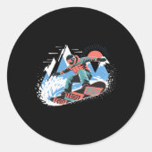 Snowboarder Master De Slopes Snowboarden Ronde Sticker (Voorkant)
