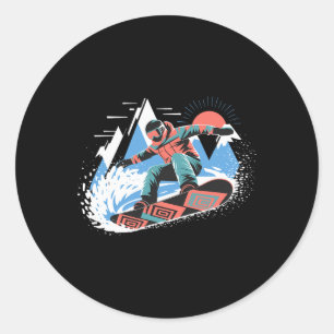 Snowboarder Master De Slopes Snowboarden Ronde Sticker