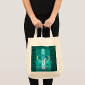Snowboarder met bloemelementen tote bag (Voorkant (product))