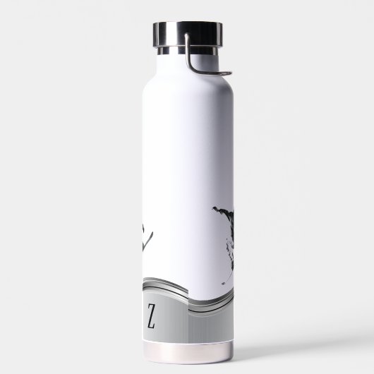 Snowboarder Monogram Silver Snowboard Waterfles (Links)