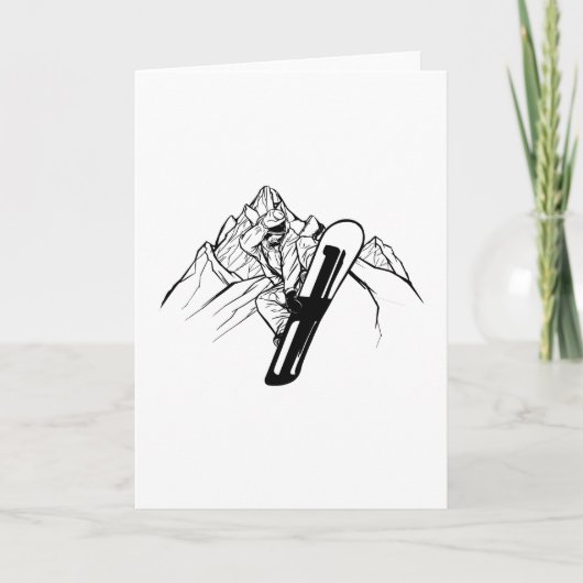 Snowboarder Mountain Adventure Kaart (Voorkant)