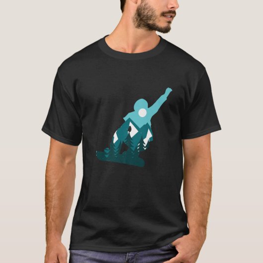 Snowboarder Mountain Snow T-shirt (Voorkant)