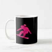Snowboarder Mountains Skipiste Retro Snowboarden Koffiemok (Links)