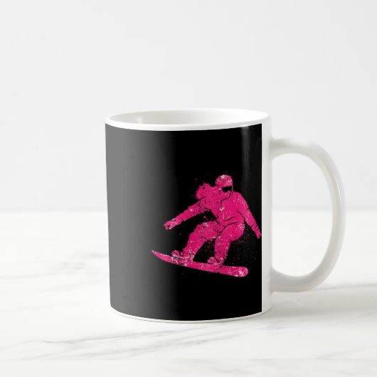 Snowboarder Mountains Skipiste Retro Snowboarden Koffiemok (Rechts)