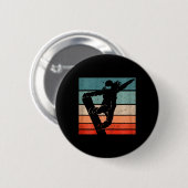 Snowboarder Mountains Skipiste Retro Snowboarden Ronde Button 5,7 Cm (Voorkant /achterkant)