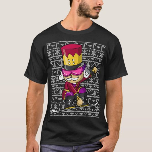 Snowboarder Nutcracker Snowboarder Kerstsneeuw T-shirt (Voorkant)