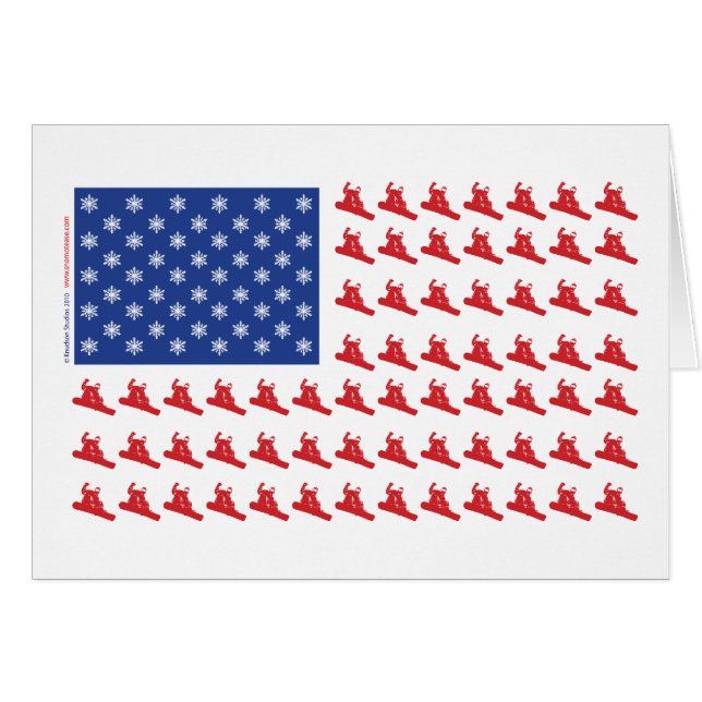 Snowboarder-Patriotic-USA-Flag (Voorkant Horizontaal)
