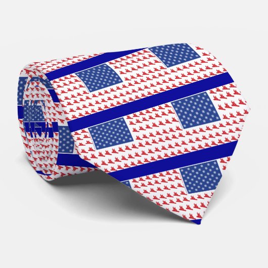 Snowboarder-Patriotic-USA-Flag Stropdas (Opgerold)