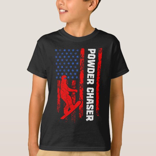 Snowboarder Poeder Chaser Grappig Snowboarden Kind T-shirt (Voorkant)