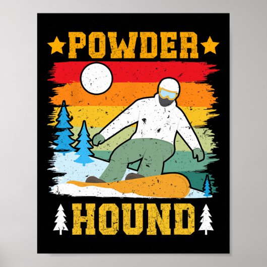 Snowboarder Powder Hound Funny Snowboarding Kinder Poster (Voorkant)