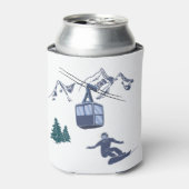 Snowboarder Power to People Ski Resort Blikjeskoeler (Blikje Voorkant)